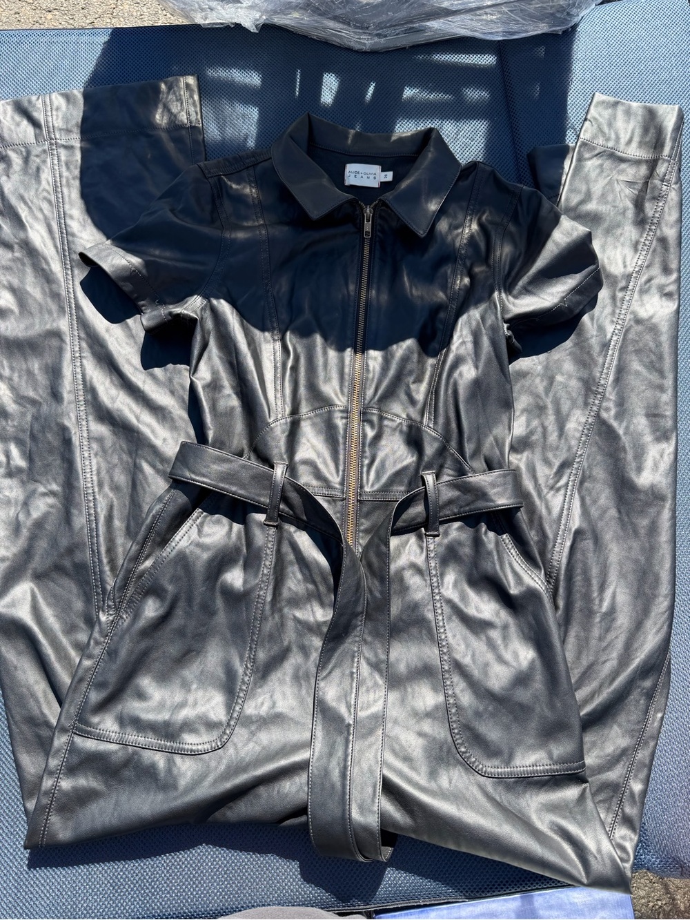 Alice + Olivia Black Leather jumpsuit